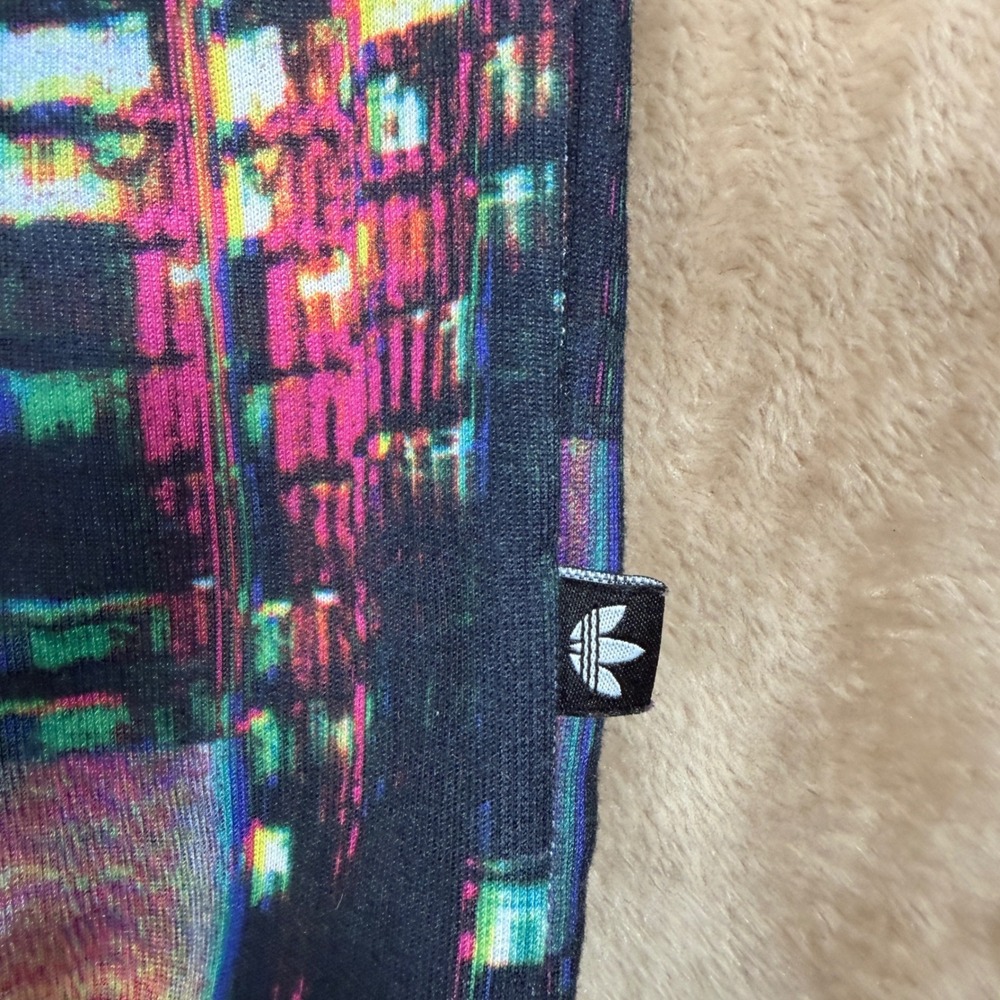 Adidas Originals City Lights Glitch Print Sleeveless Sweatshirt Trefoil XS - Picture 4 of 9